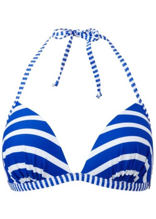 Lepel Riviera Moulded Triangle Bikini Blue White Top - Biamonde